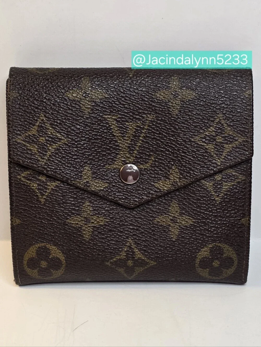 Louis Vuitton Wallet Brown Signature LV Monogram Vintage Elise Compact Card Case